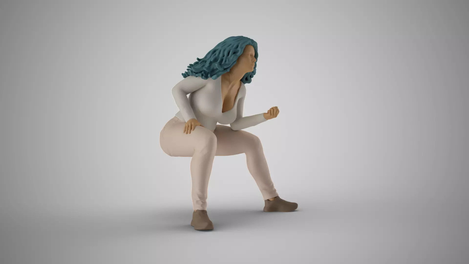 Girl Watching Match 3D print model_0