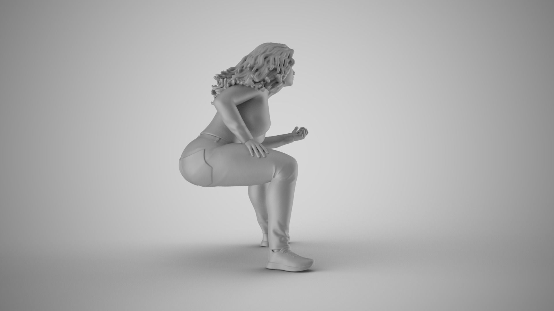 Girl Watching Match 3D print model_1