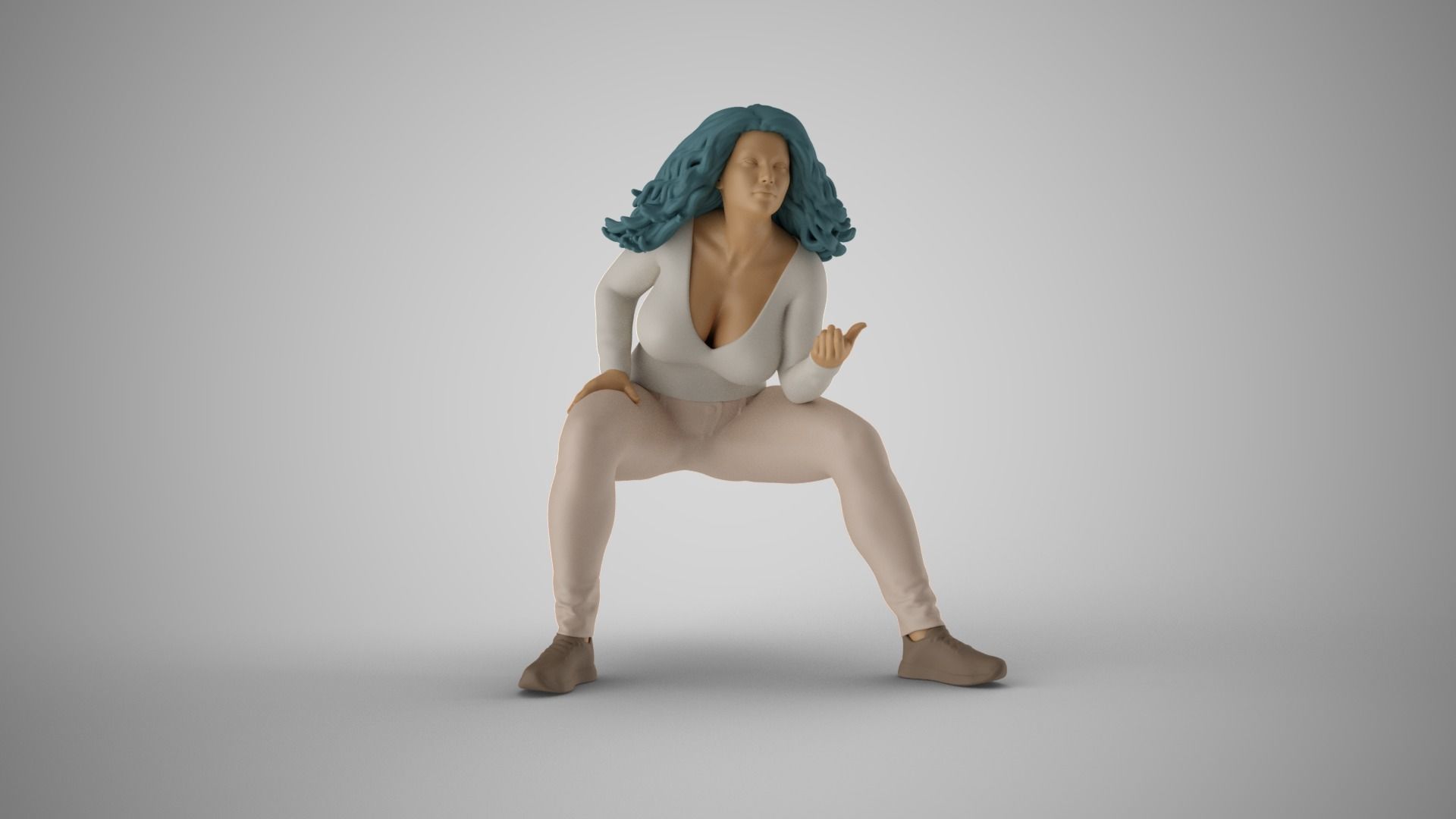 Girl Watching Match 3D print model_4