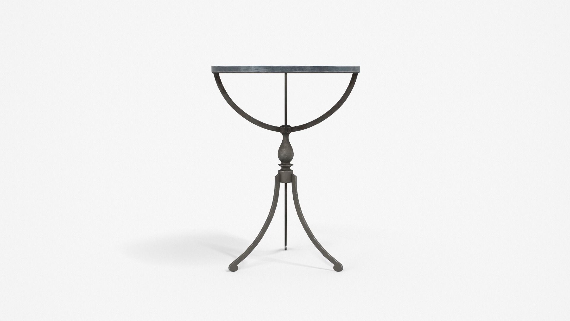 Viola End Table metal finish Low-poly 3D model_2