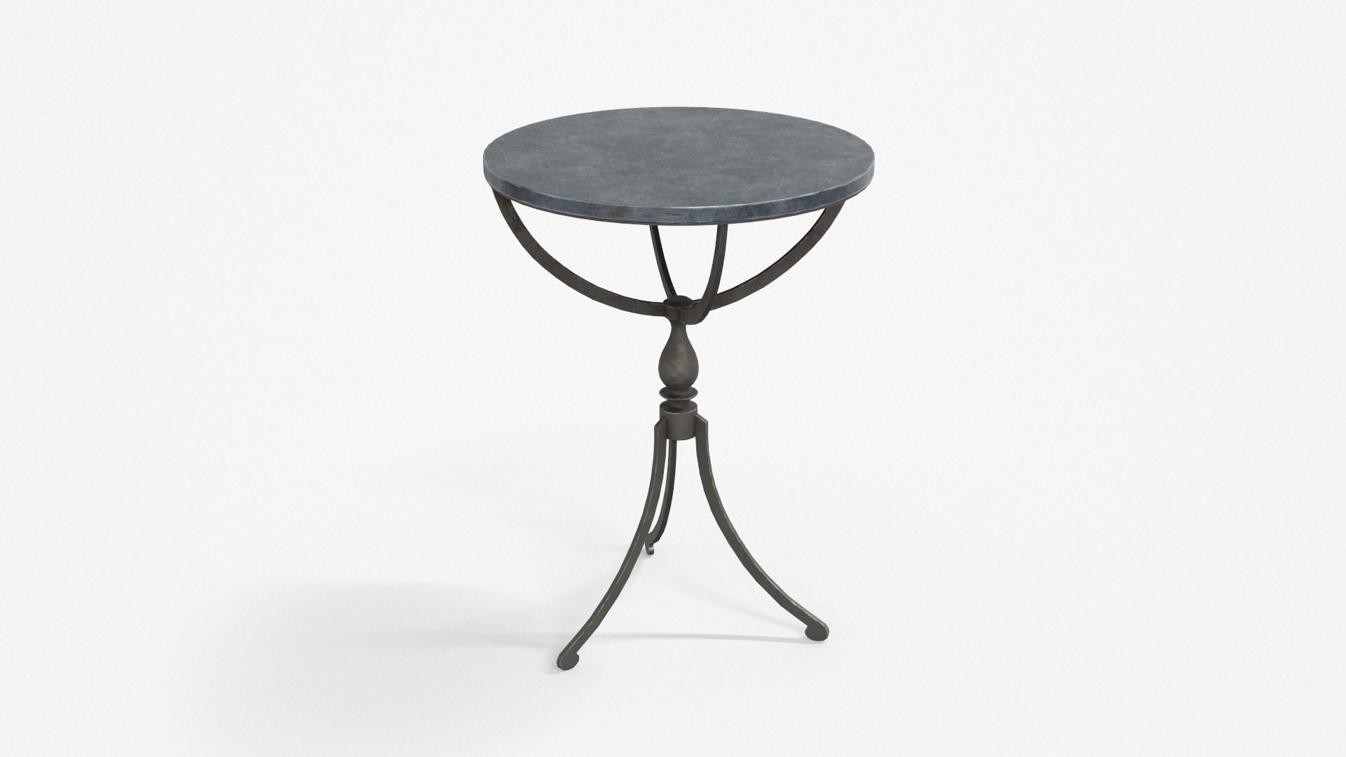 Viola End Table metal finish Low-poly 3D model_1