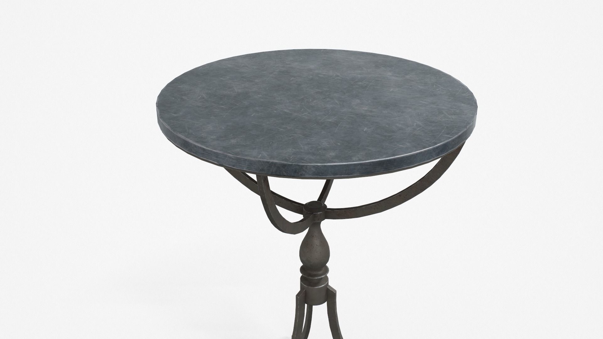 Viola End Table metal finish Low-poly 3D model_3