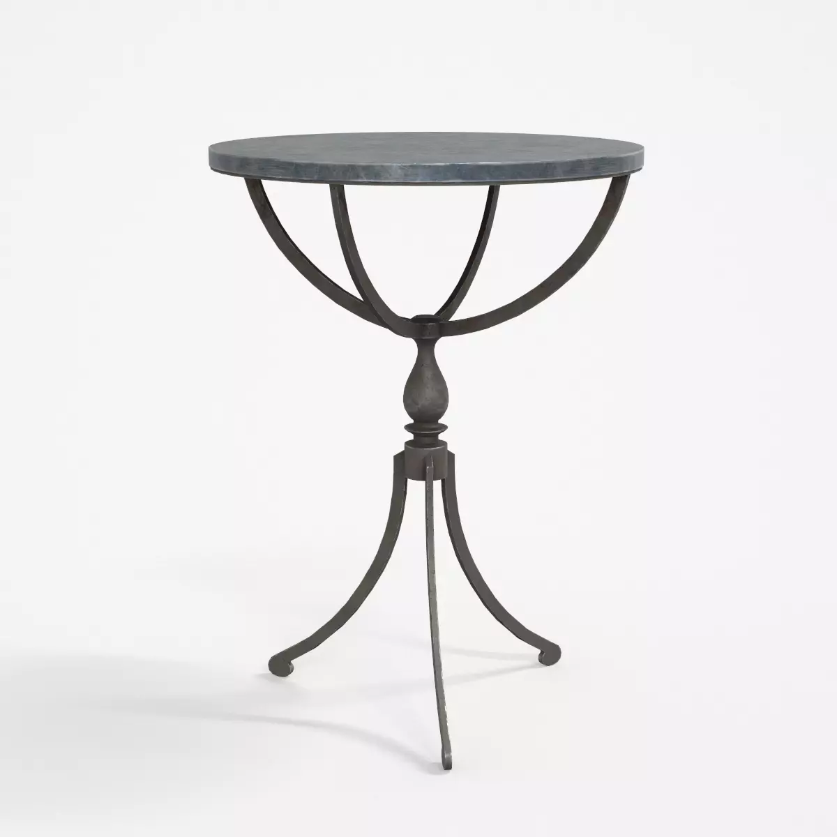 Viola End Table metal finish Low-poly 3D model_0