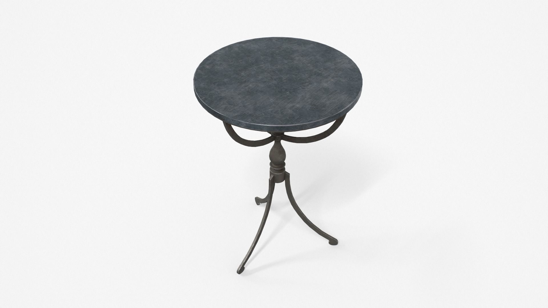 Viola End Table metal finish Low-poly 3D model_5