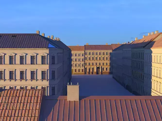 Street Facade Residantial Building Set 3D model