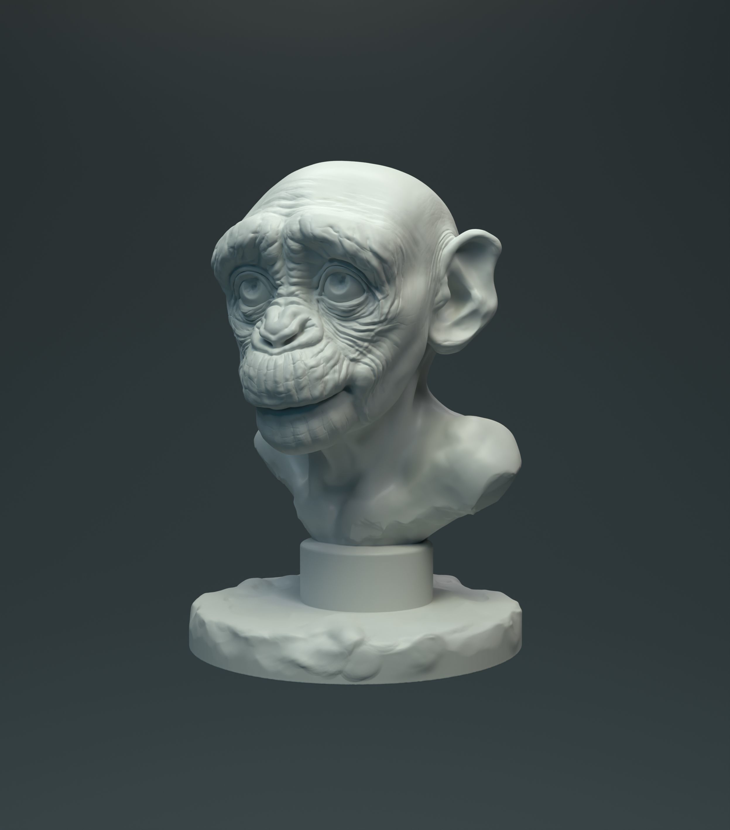 Baby Chimp Bust for 3D printing 3D print model_2