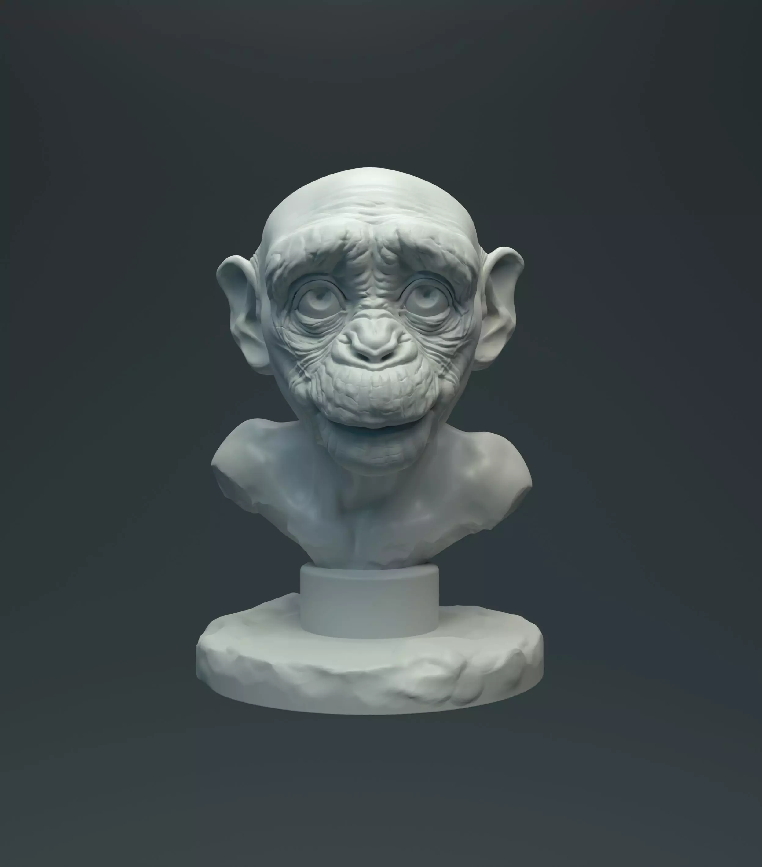 Baby Chimp Bust for 3D printing 3D print model_0