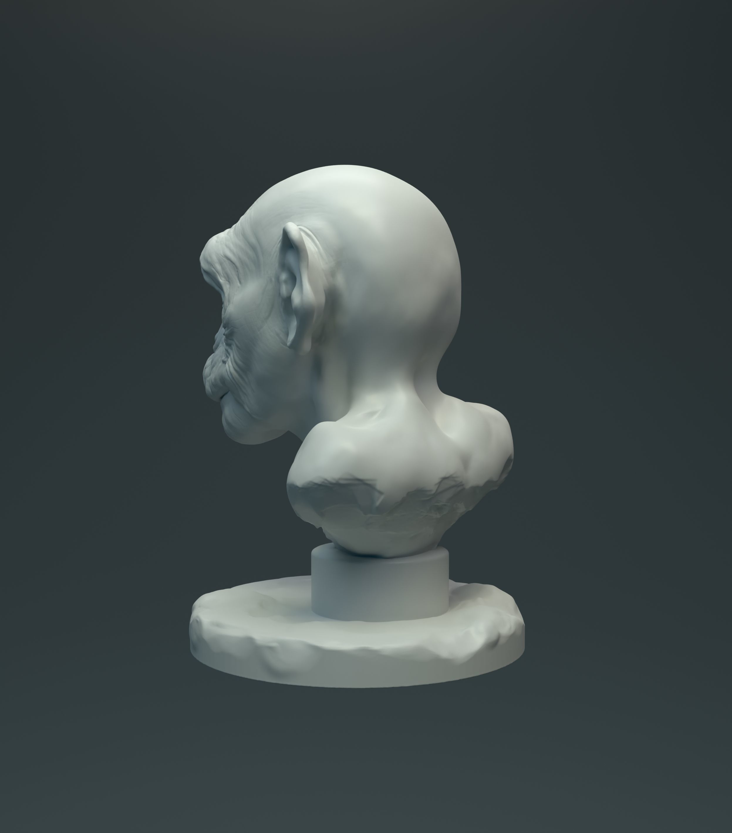 Baby Chimp Bust for 3D printing 3D print model_4