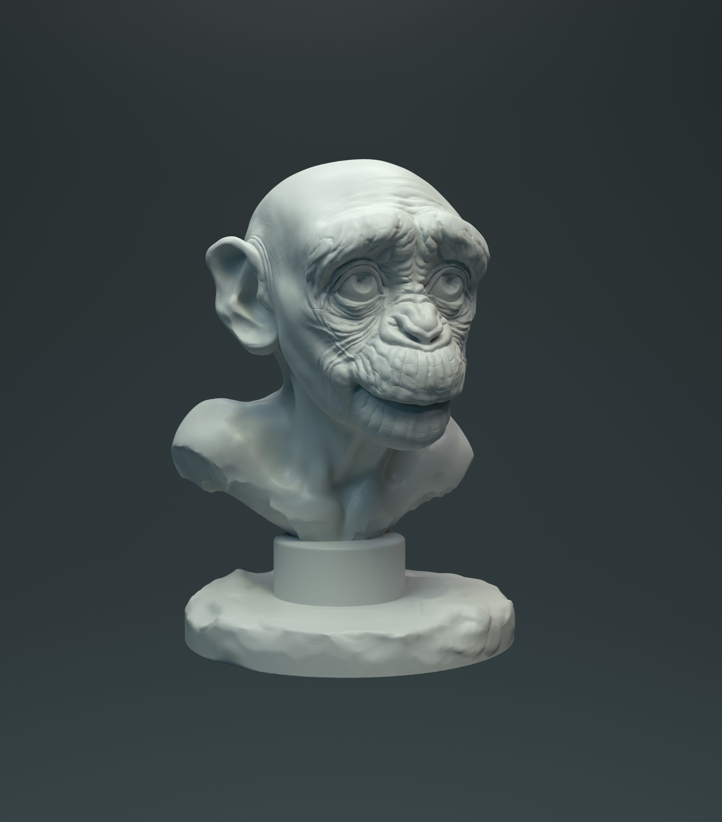 Baby Chimp Bust for 3D printing 3D print model_8