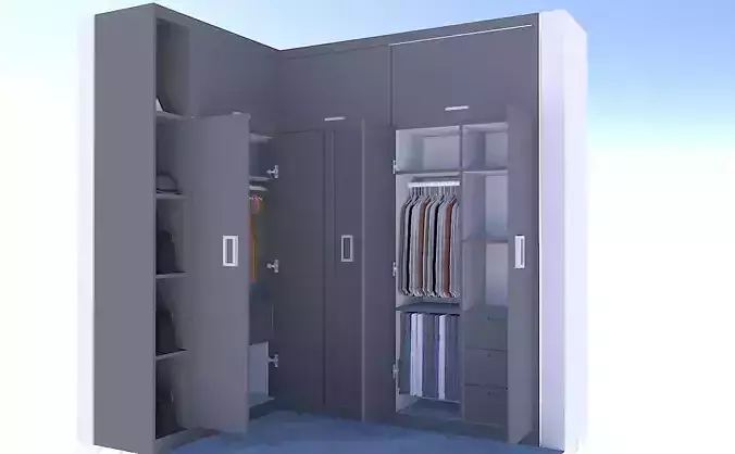 L Shape Wardrobe Design