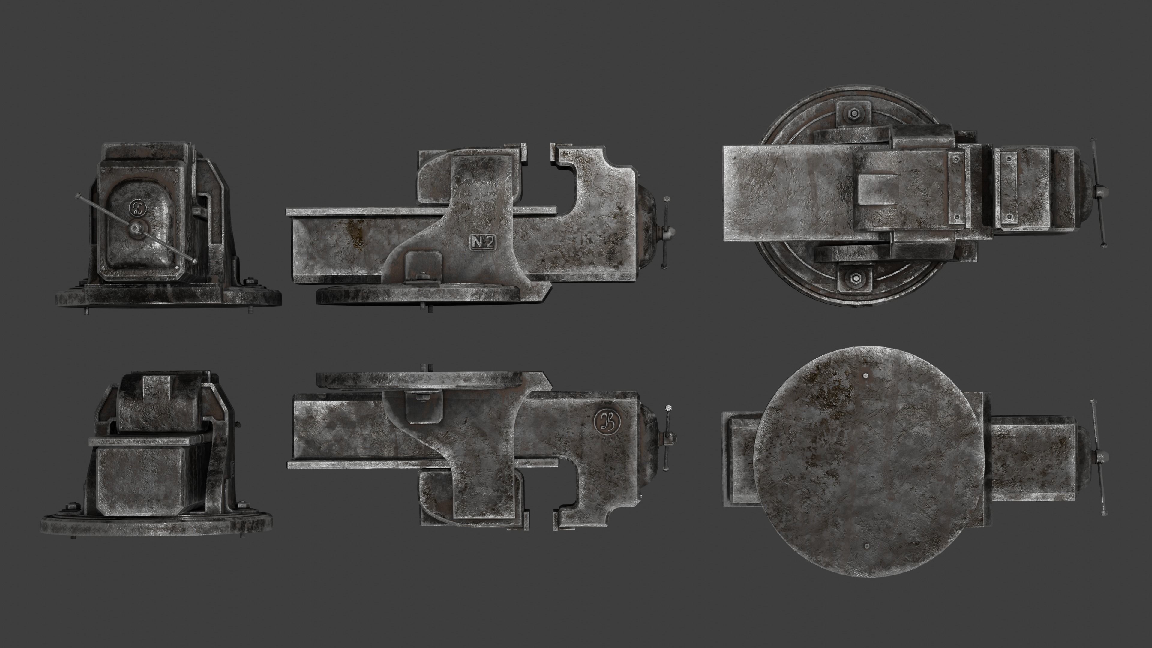 tools with render scene Low-poly 3D model_17