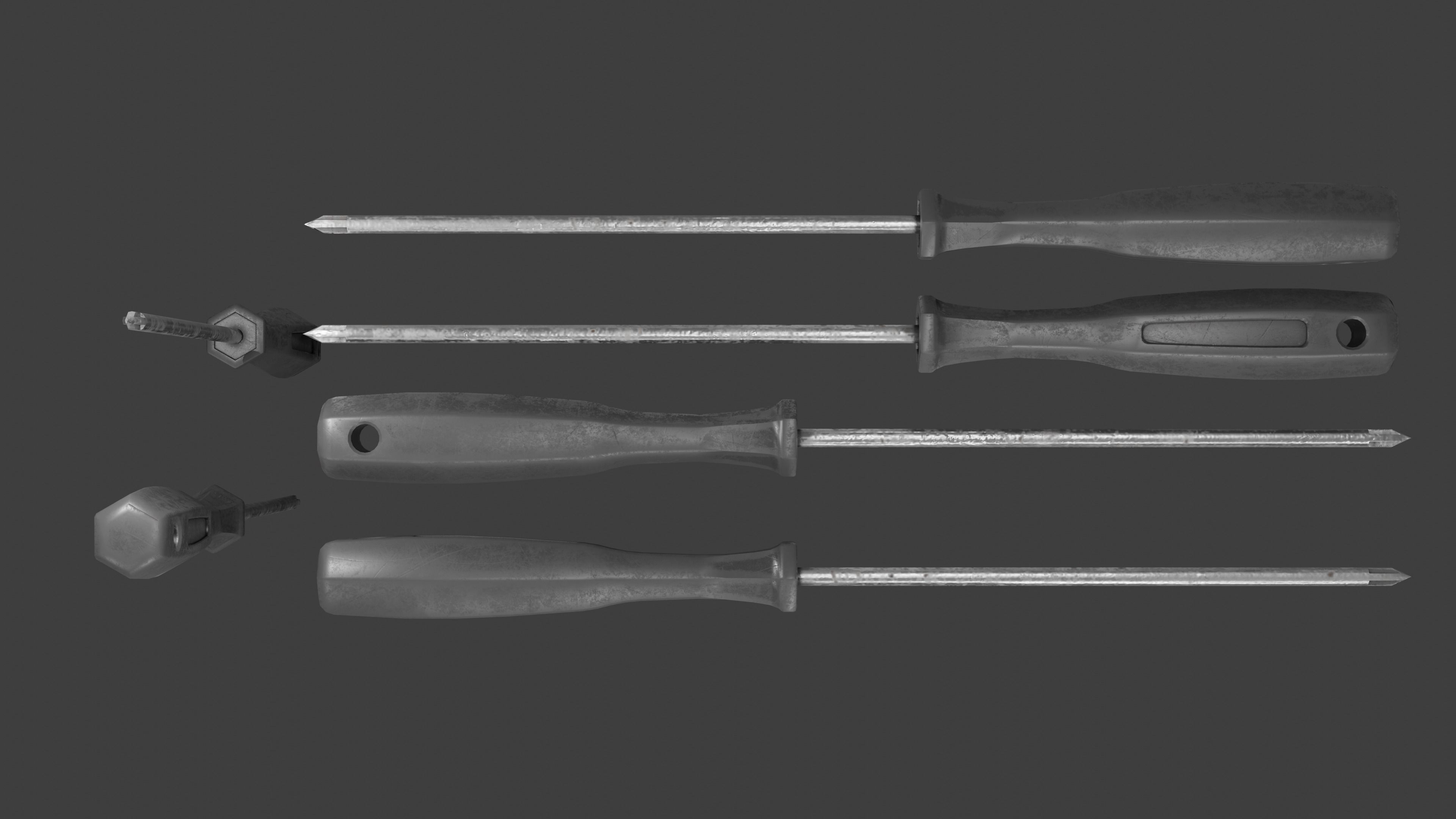 tools with render scene Low-poly 3D model_14