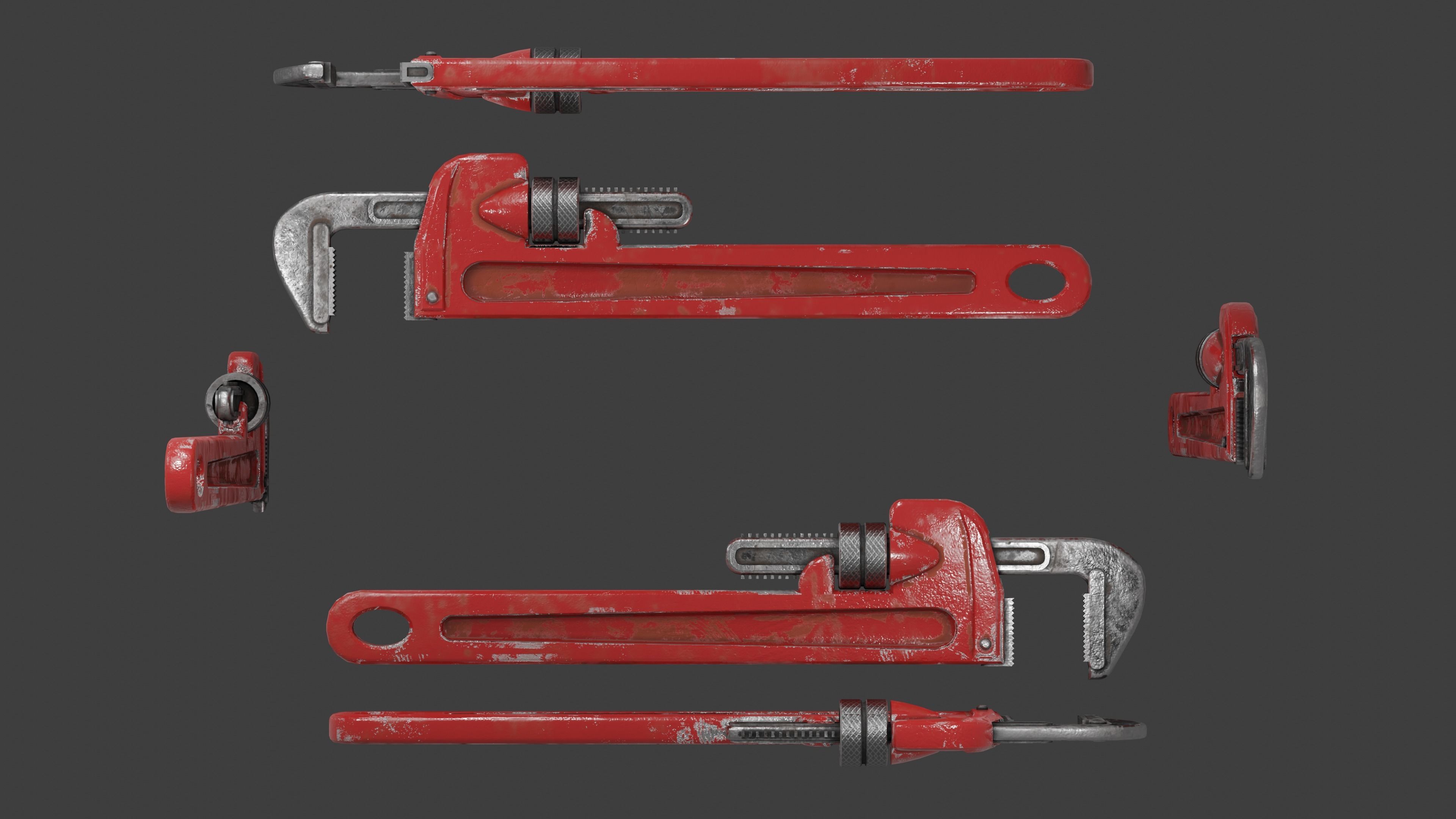 tools with render scene Low-poly 3D model_16