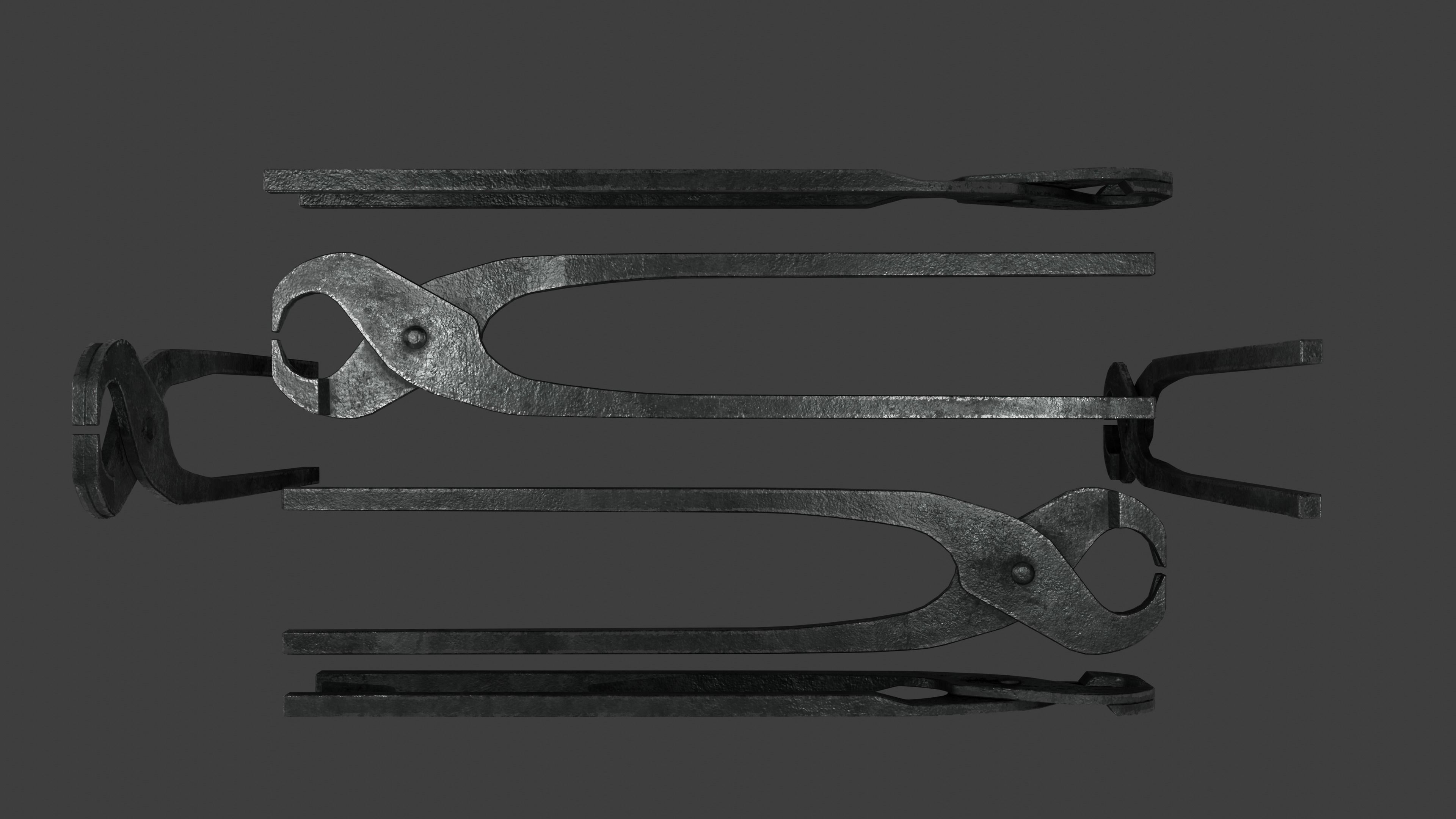 tools with render scene Low-poly 3D model_11