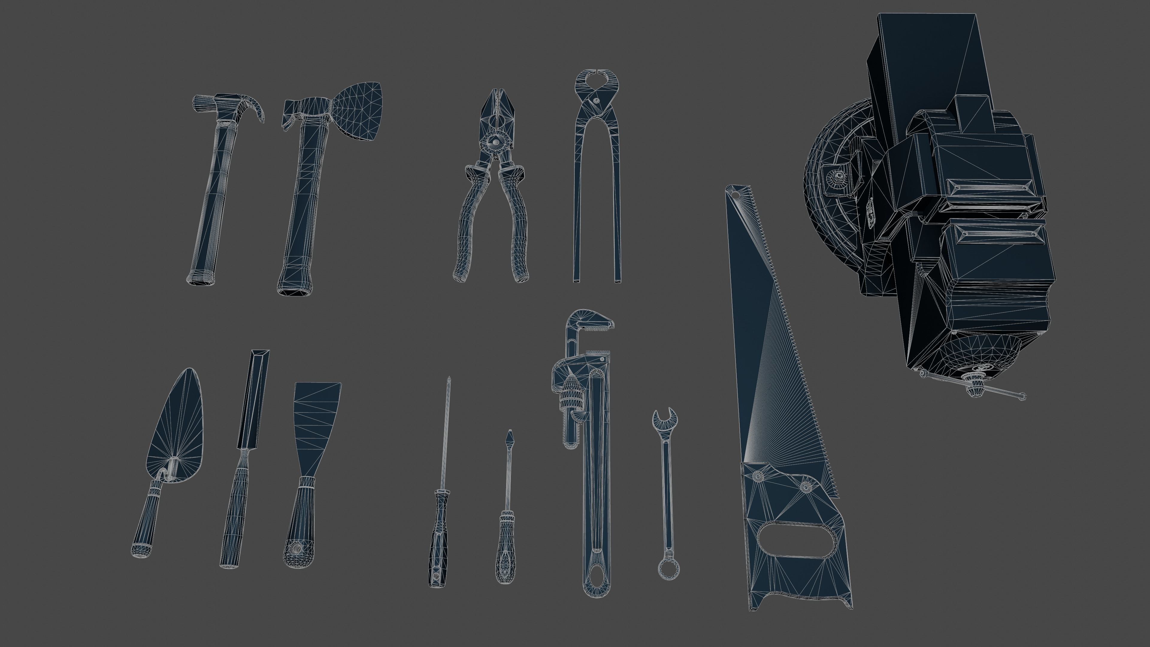 tools with render scene Low-poly 3D model_20