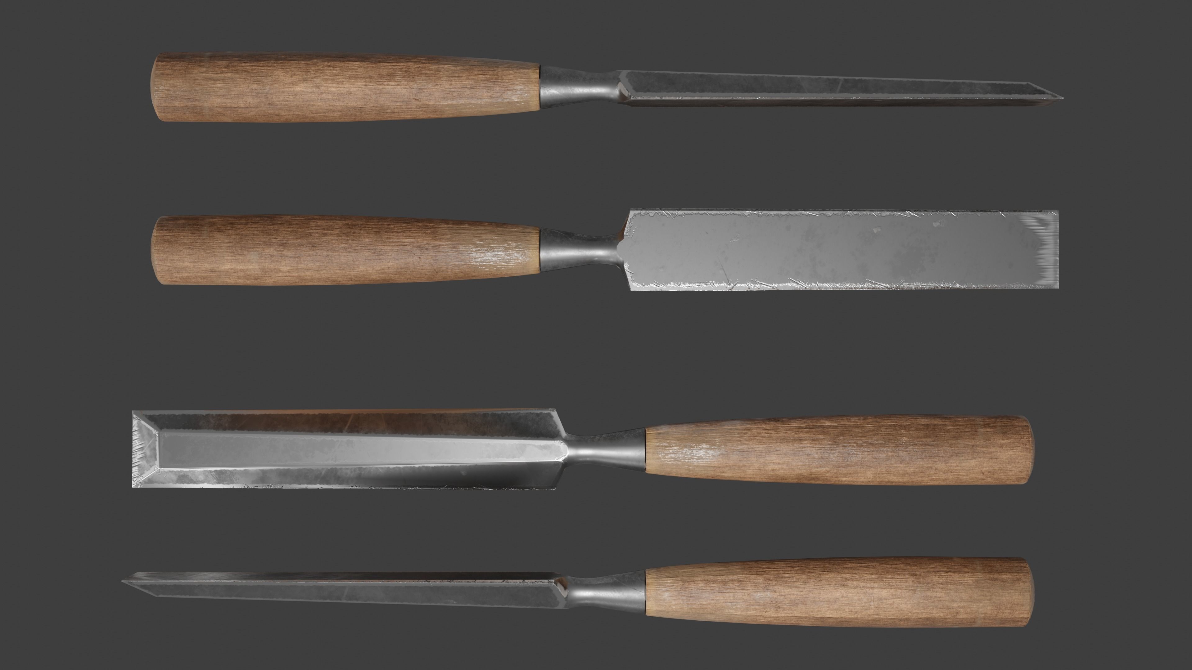 tools with render scene Low-poly 3D model_6