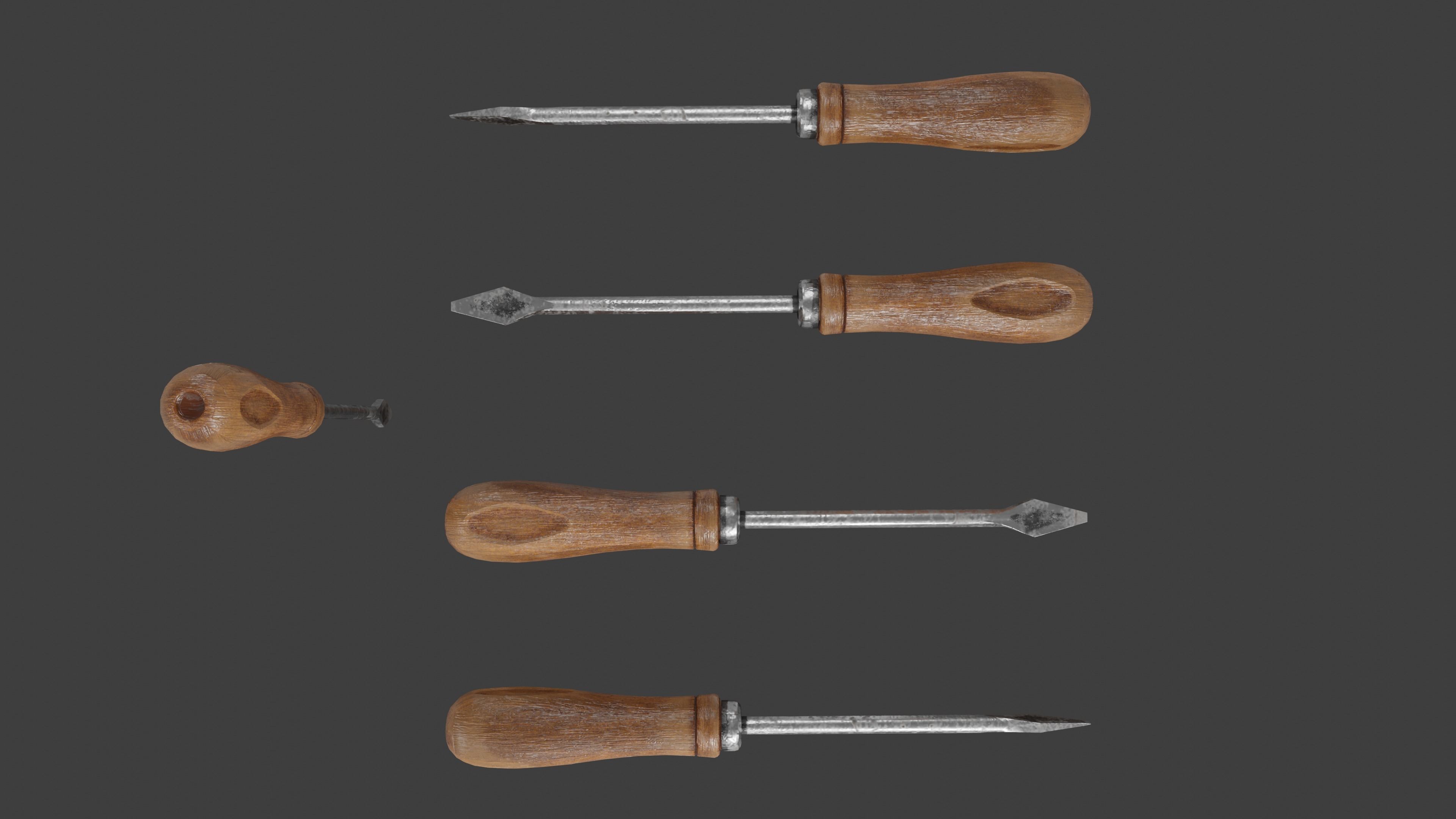 tools with render scene Low-poly 3D model_15