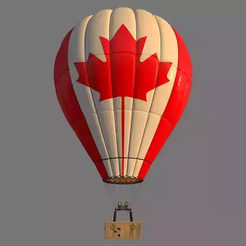 CanadaFlag-Parachute canadian flag hot air balloon