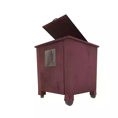 garbage can  Low-poly 3D model