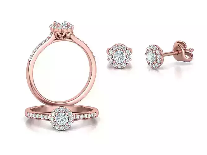Bespoke Classic Ring and Stud Earrings Collection 