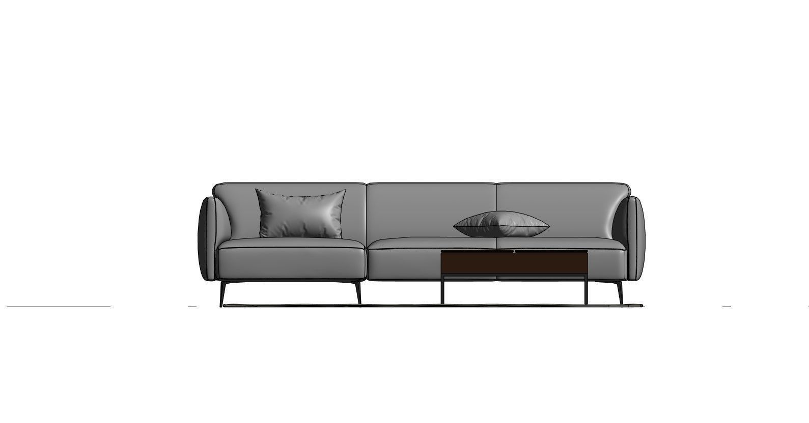 Sofa With Resting - Revit family 3D model_29