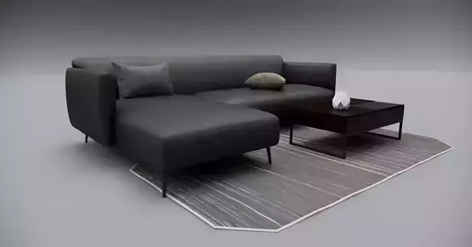 Sofa With Resting - Revit family 3D model