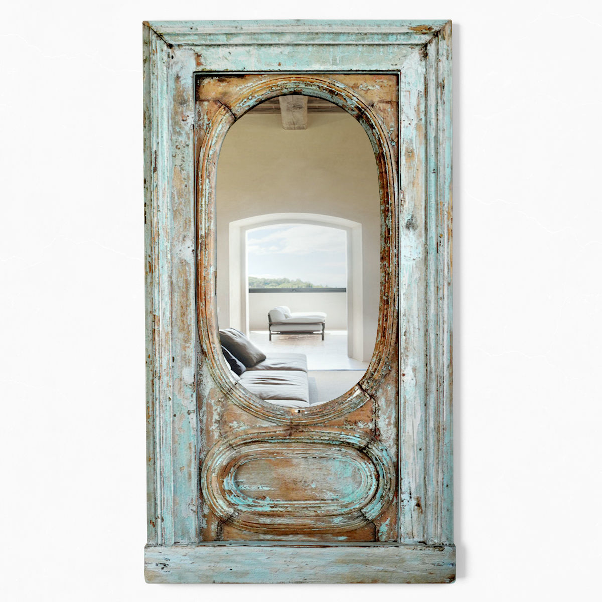 Antique Jodhpur Window Mirror 3D model_1