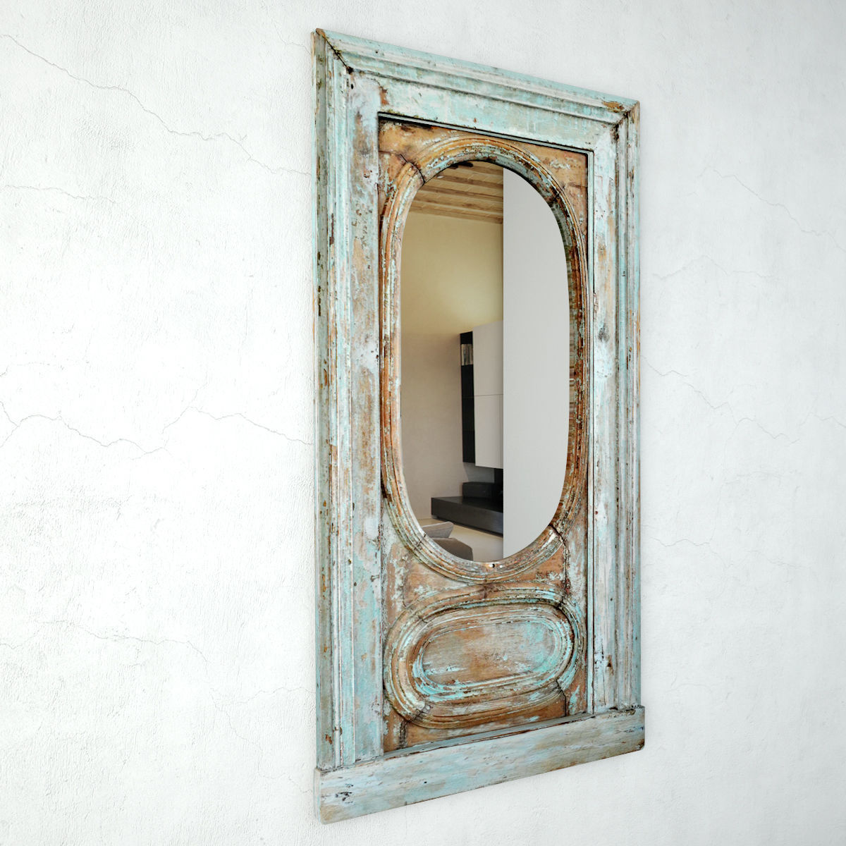 Antique Jodhpur Window Mirror 3D model_3