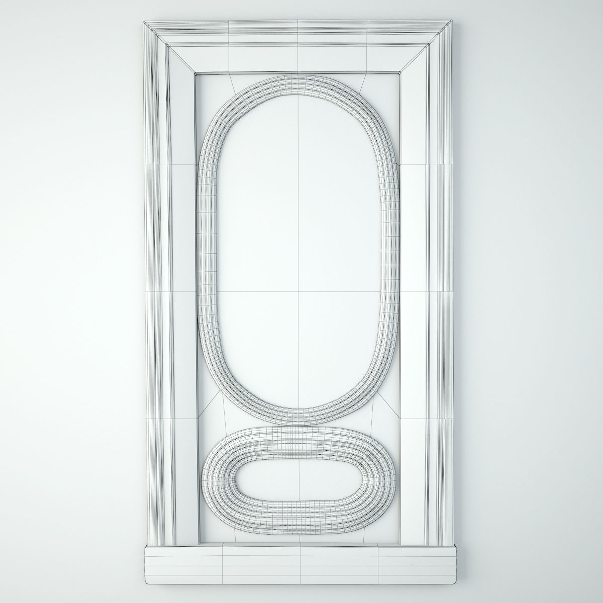 Antique Jodhpur Window Mirror 3D model_2