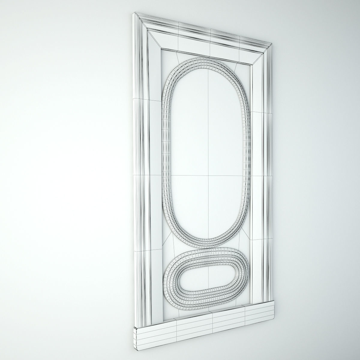 Antique Jodhpur Window Mirror 3D model_4
