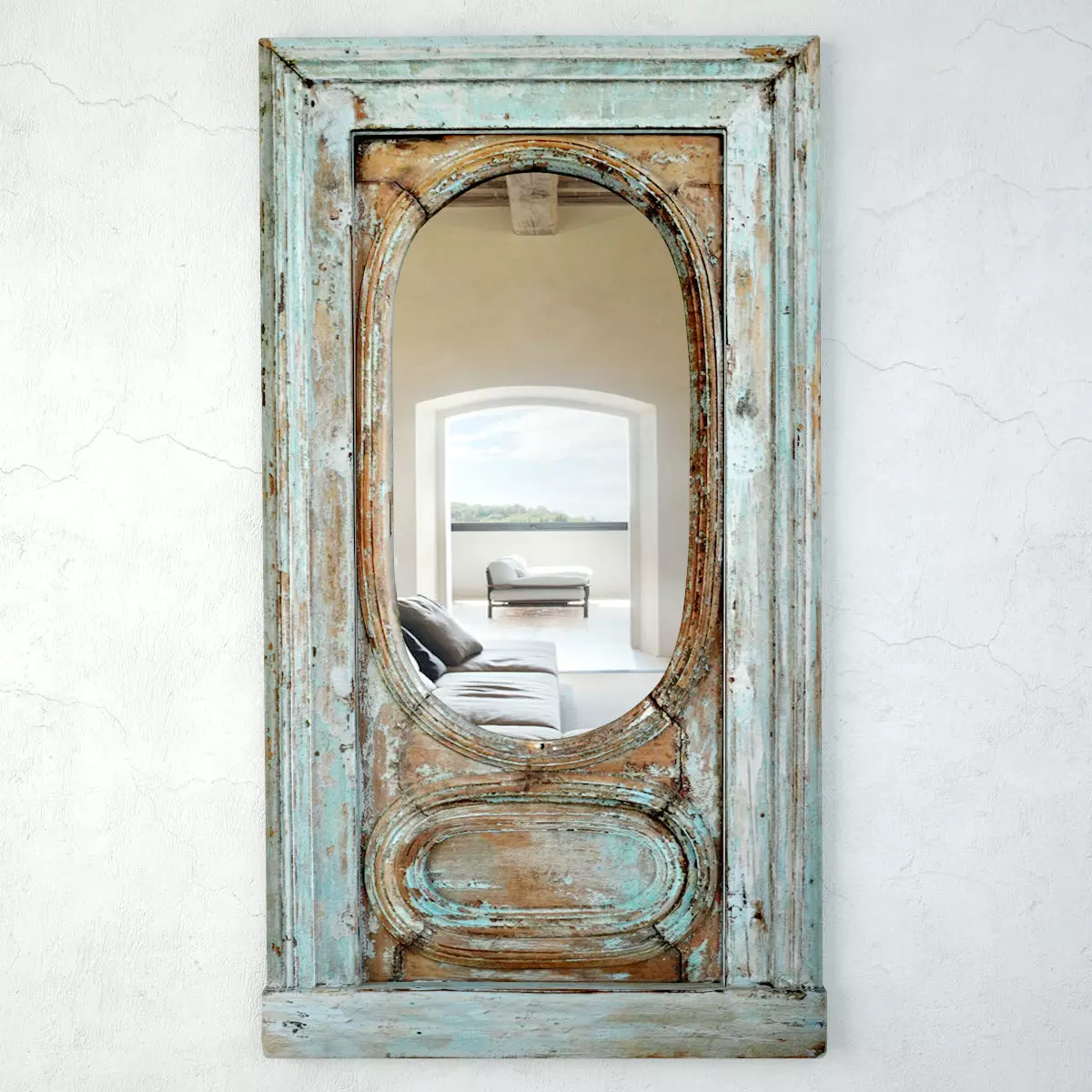 Antique Jodhpur Window Mirror 3D model_0