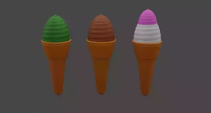 Ice Creams Low-poly 3D model