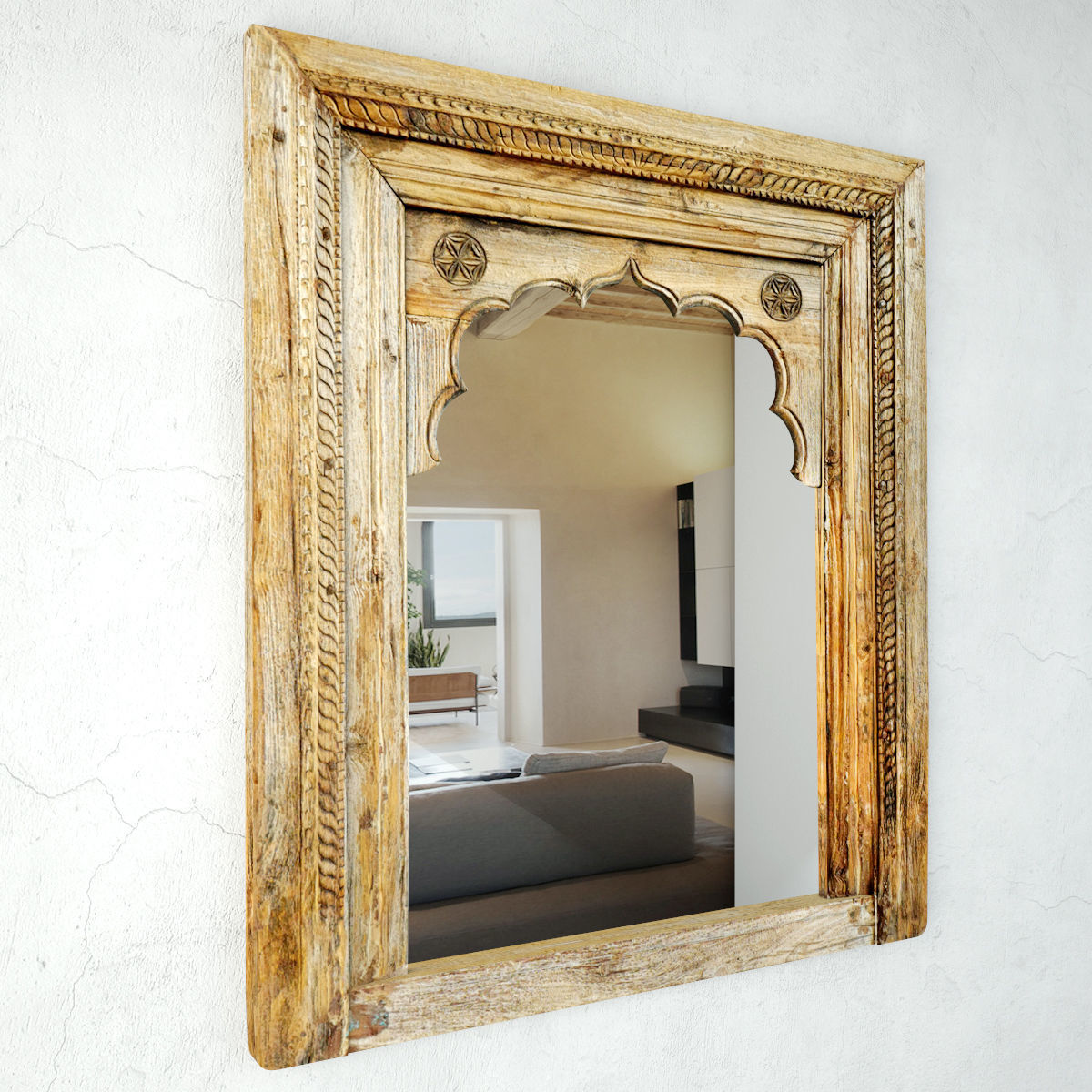 Antique Raja Window Mirror 3D model_3