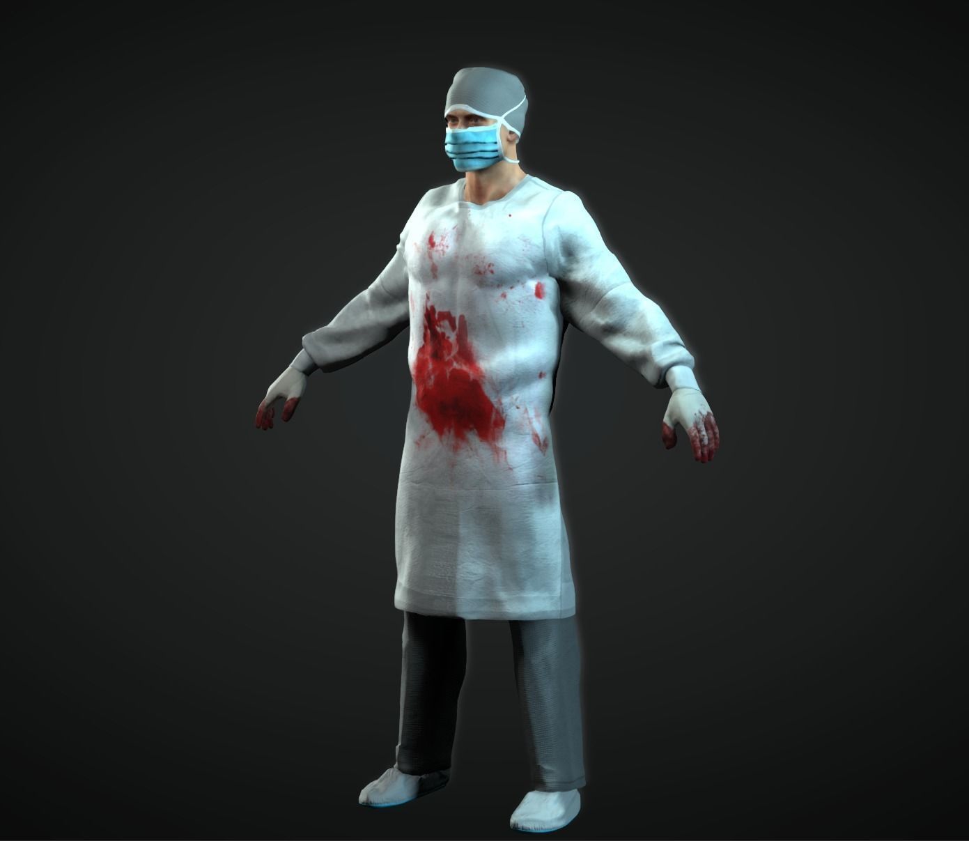 Doctor Surgeon Low-poly 3D model_2