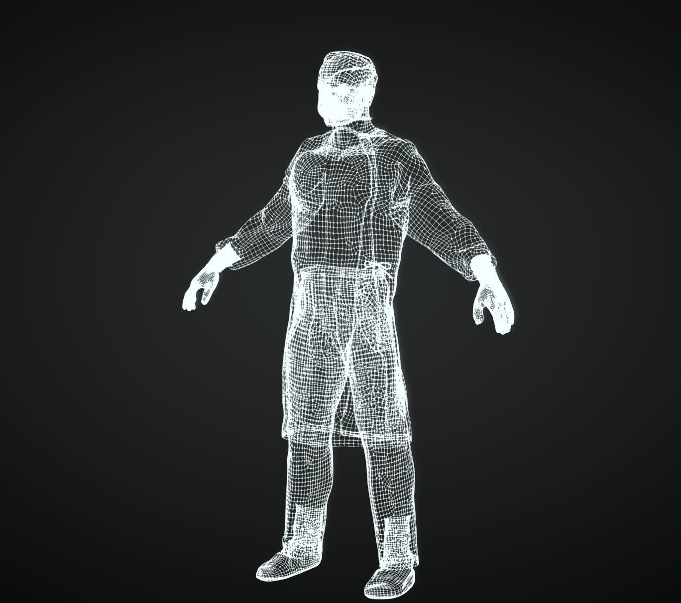 Doctor Surgeon Low-poly 3D model_4