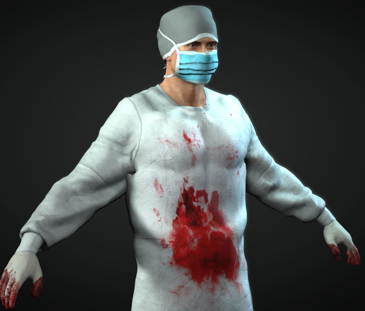 Doctor Surgeon Low-poly 3D model_3