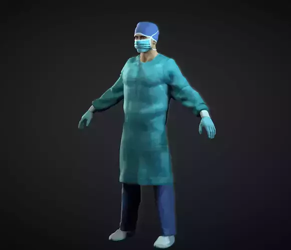 Doctor Surgeon Low-poly 3D model