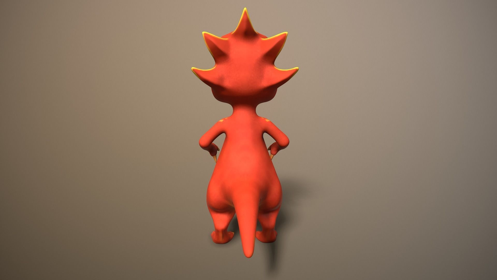 cartoon ruby dragon Low-poly 3D model_4