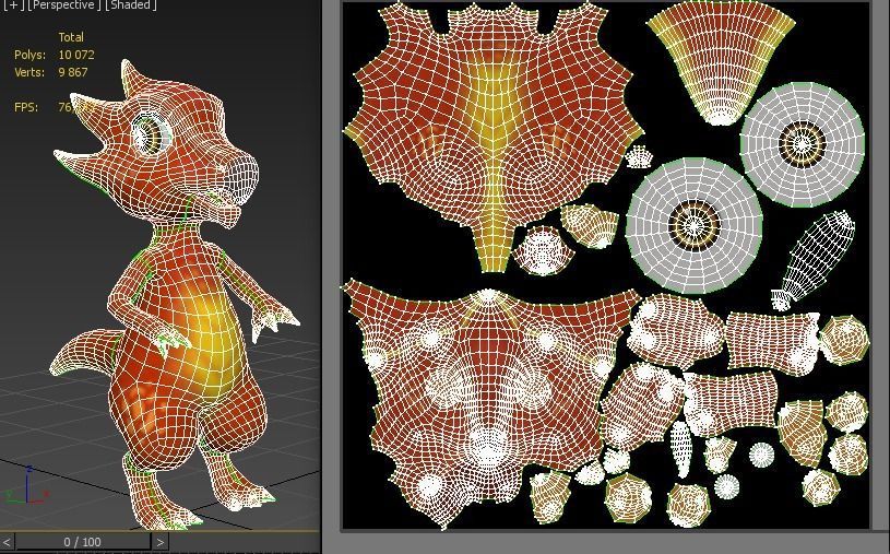 cartoon ruby dragon Low-poly 3D model_12