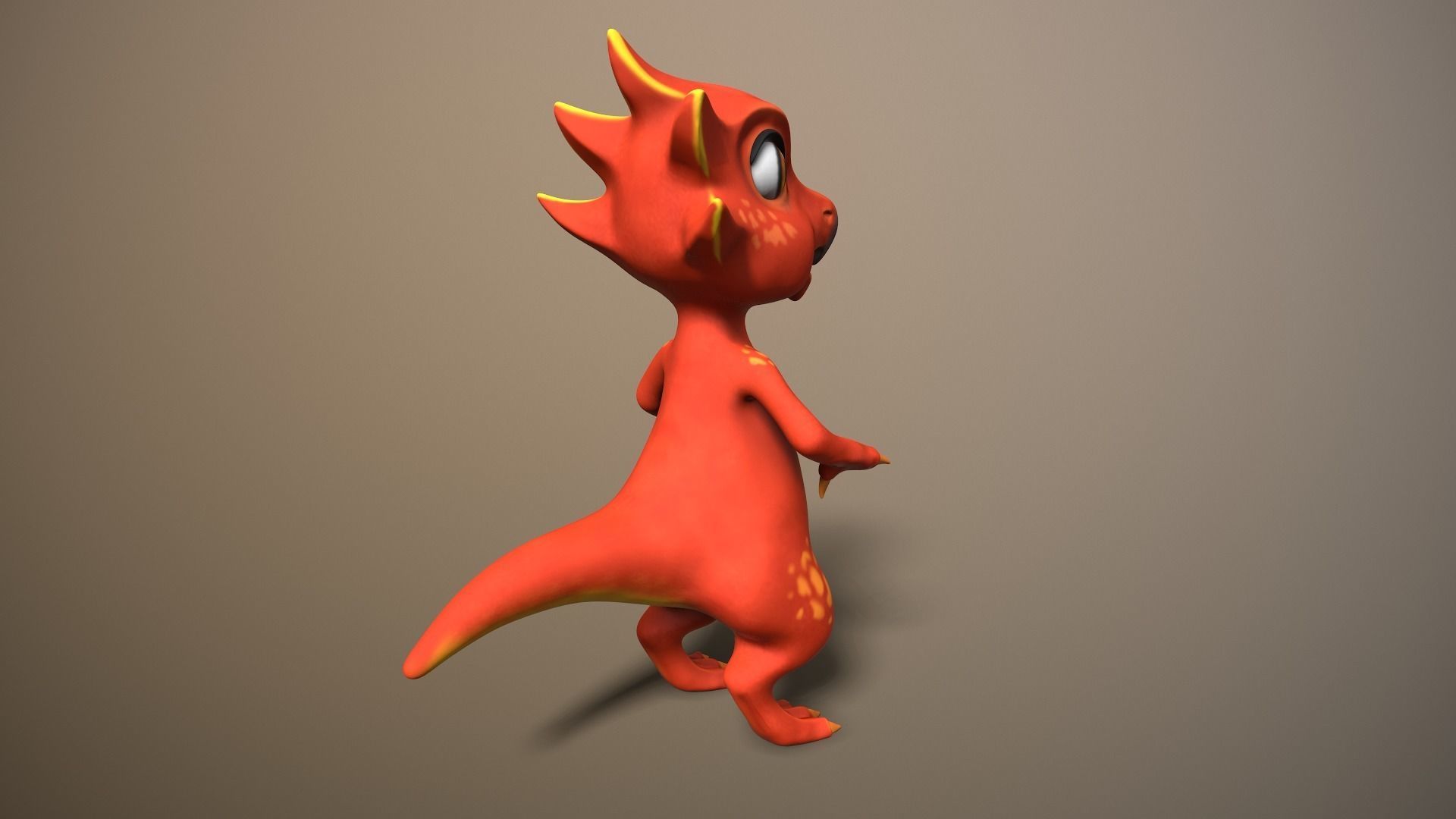 cartoon ruby dragon Low-poly 3D model_3