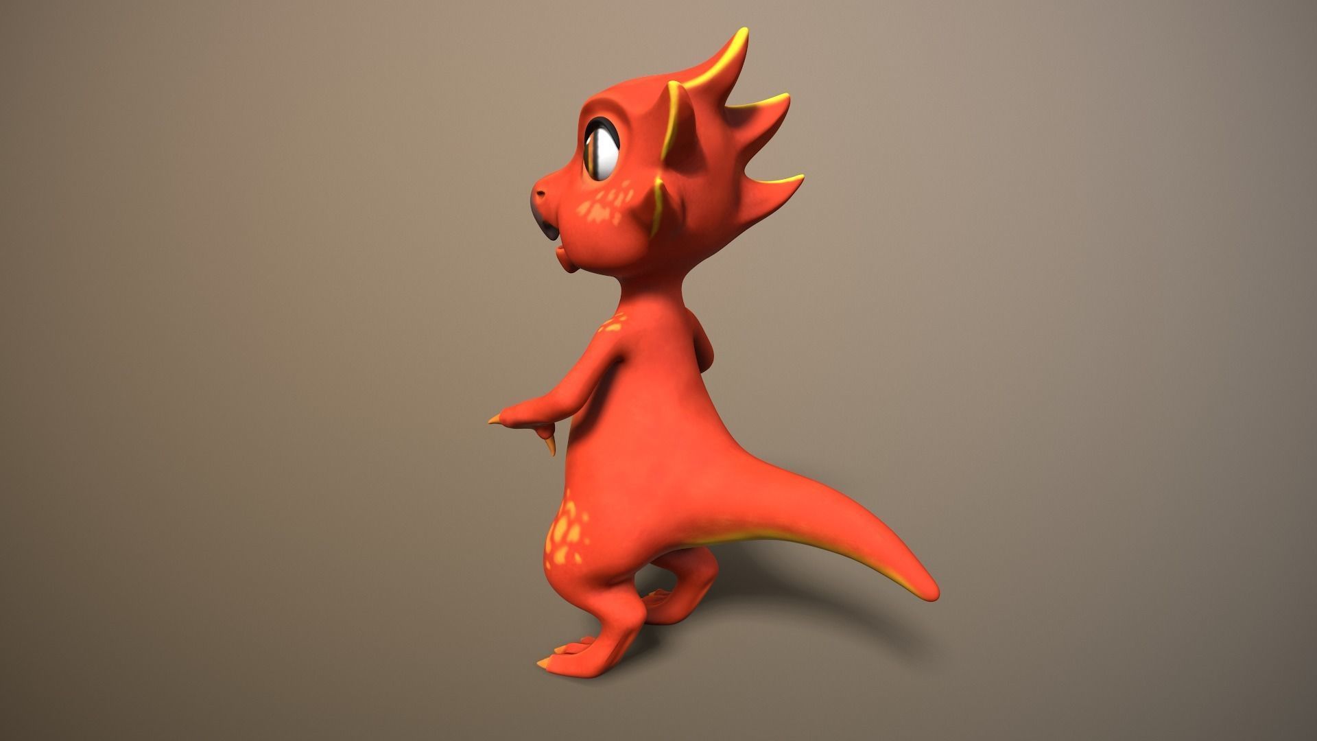 cartoon ruby dragon Low-poly 3D model_5