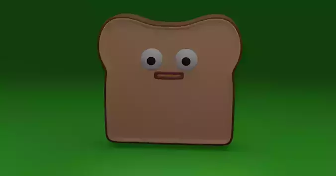 Mr Toast Low-poly 3D model