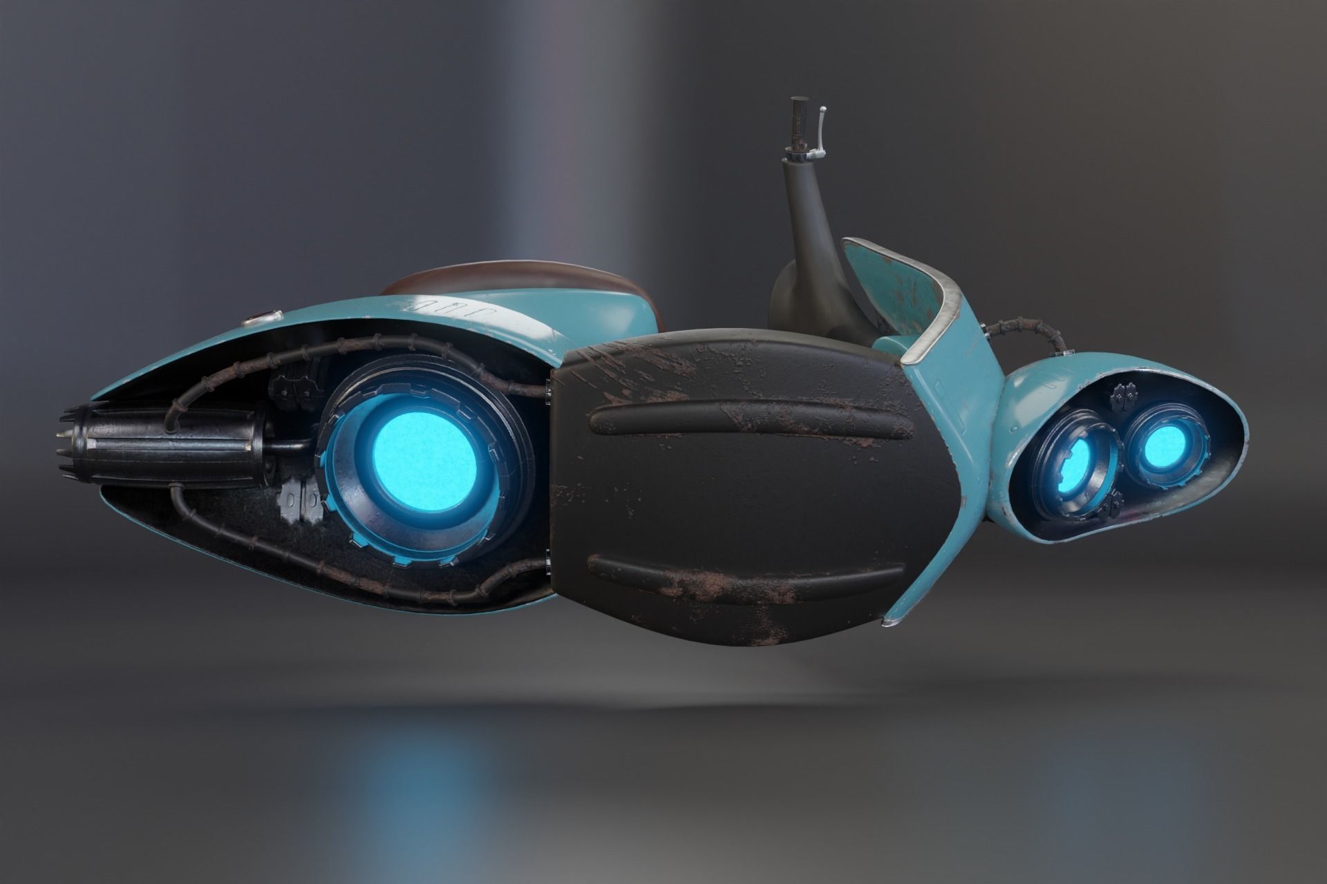 Hover Bike Scooter 3D model_7