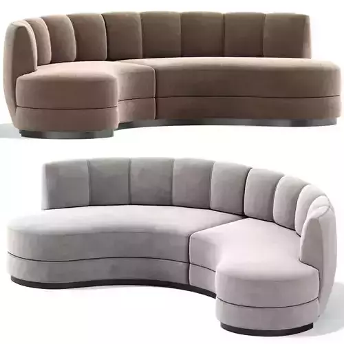 Contemporary Curved Velvet Sofa 1stdibs