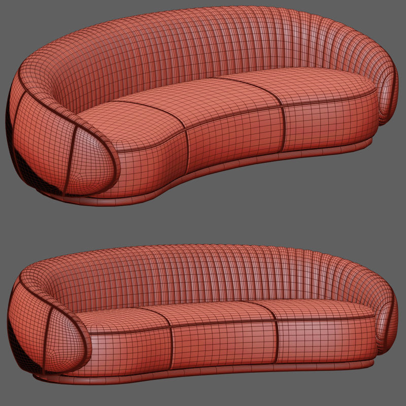 Ghidini long Strip Curved Sofa 3D model_2