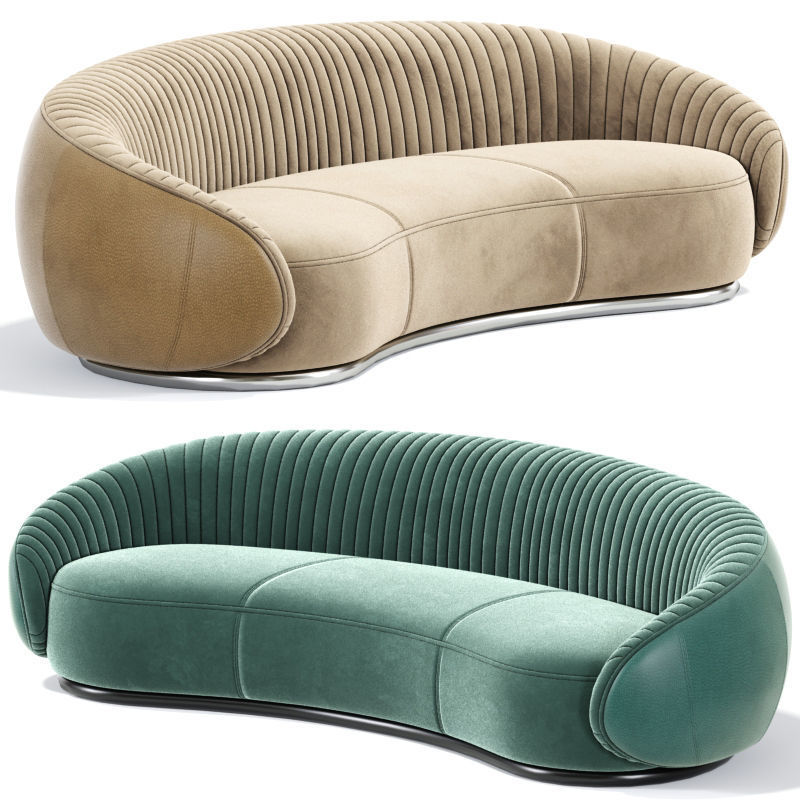 Ghidini long Strip Curved Sofa 3D model_1