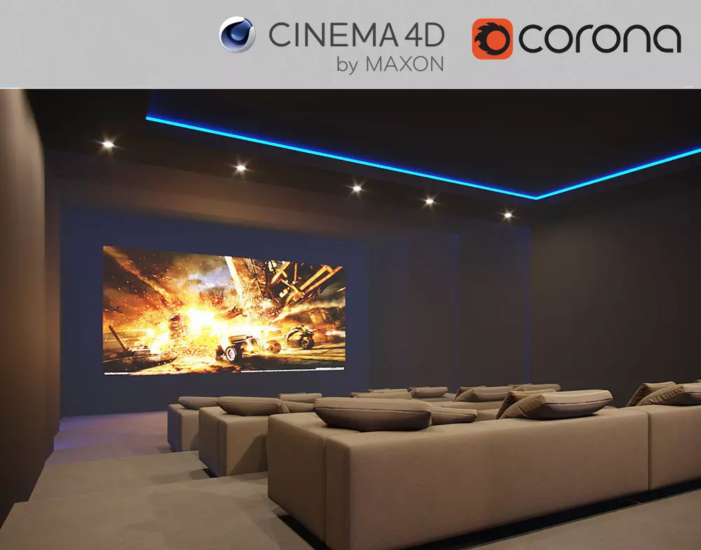 Corona - C4D scene files - Luxury Home Cinema 3D model_0
