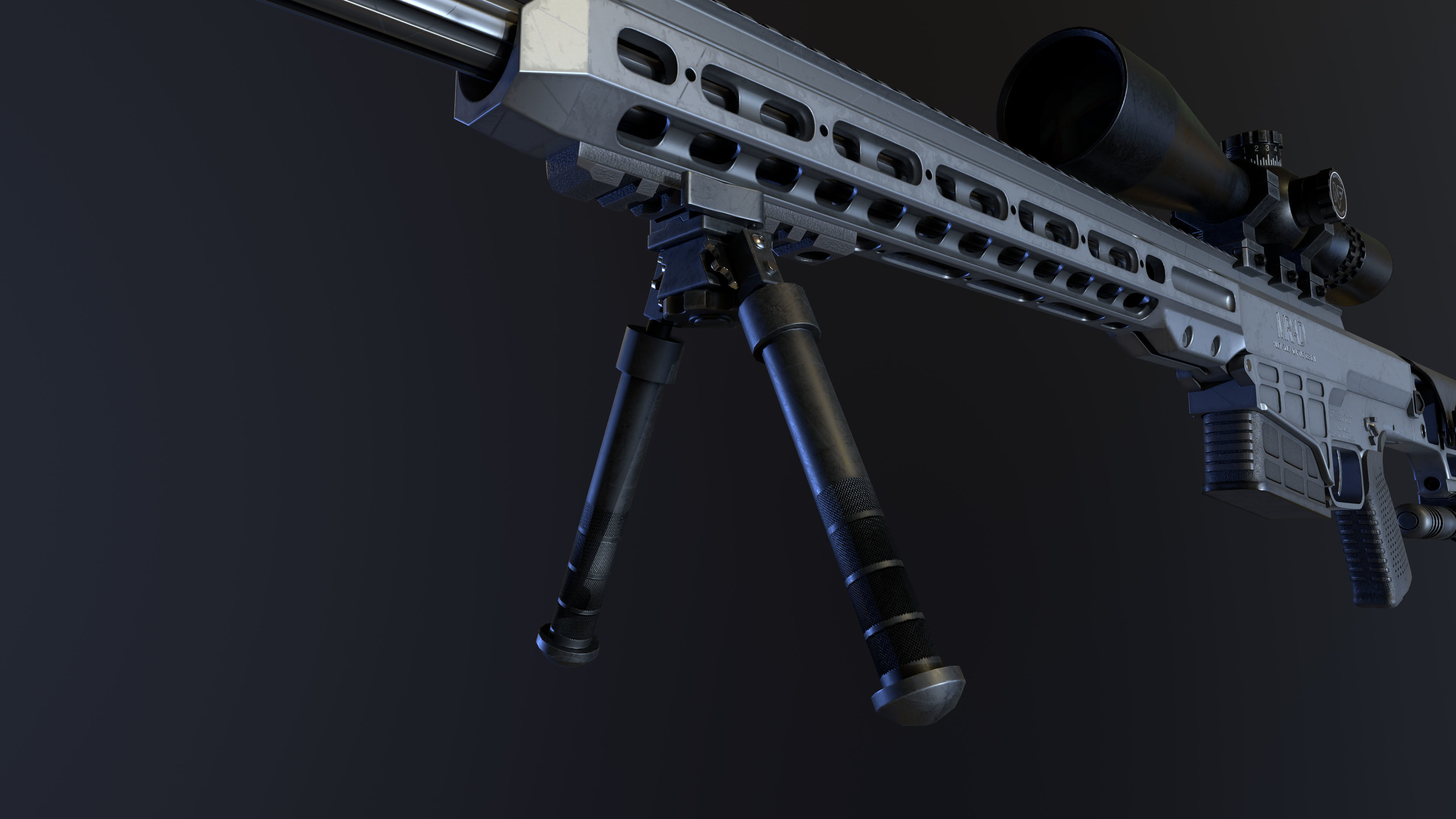 BARRETT MRAD - GAME READY MODEL 4K Low-poly 3D model_8
