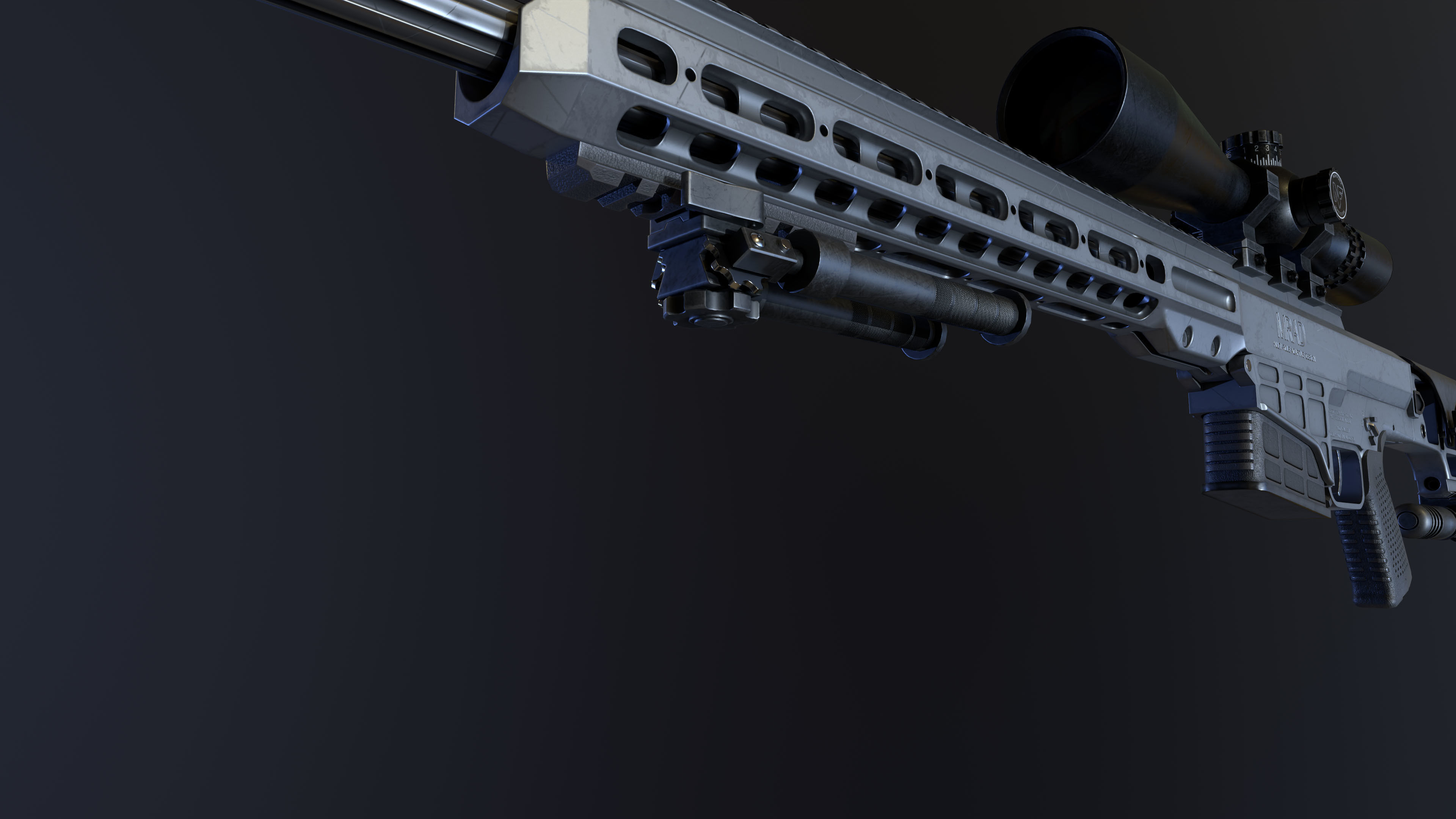 BARRETT MRAD - GAME READY MODEL 4K Low-poly 3D model_9