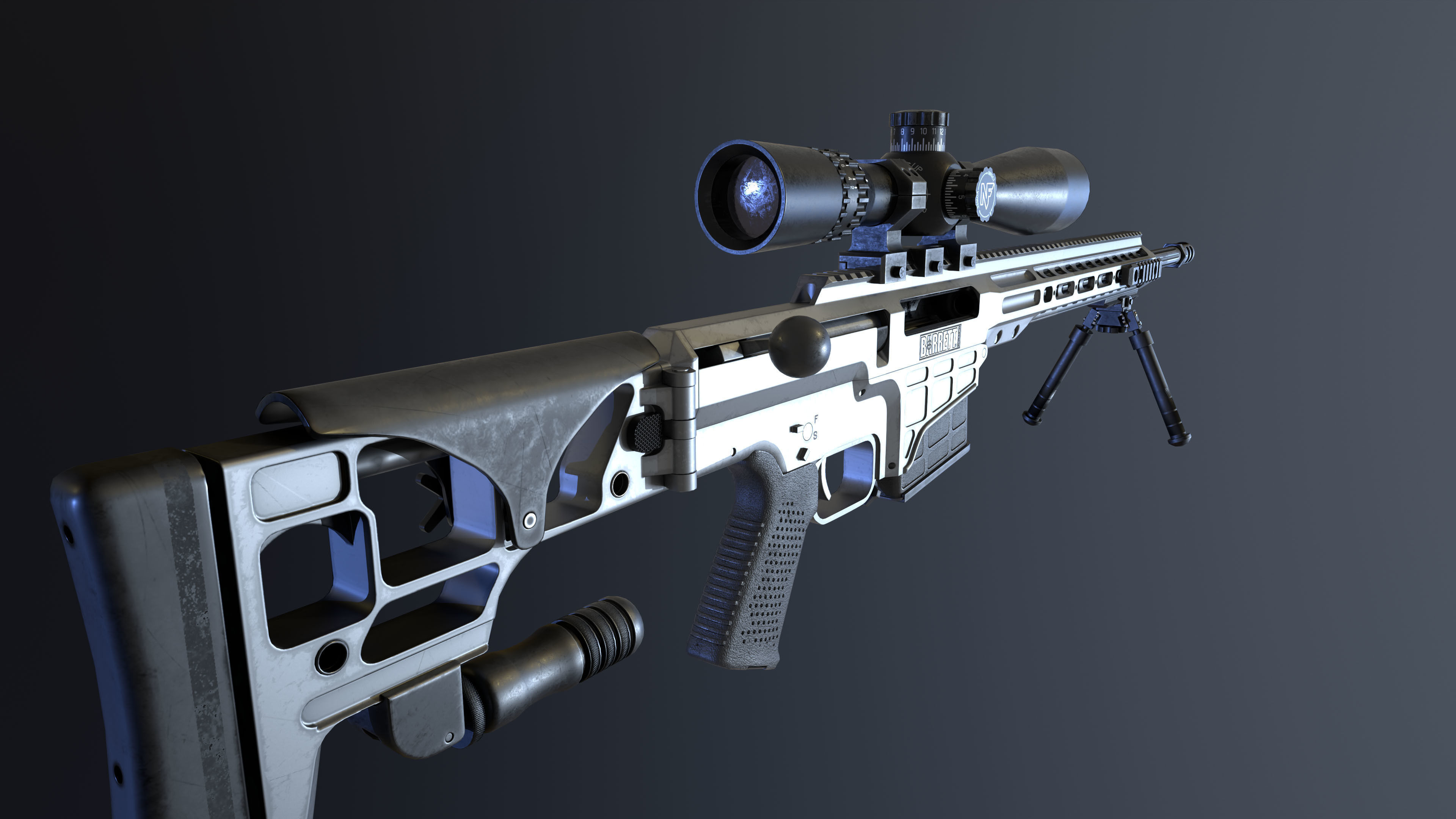 BARRETT MRAD - GAME READY MODEL 4K Low-poly 3D model_4